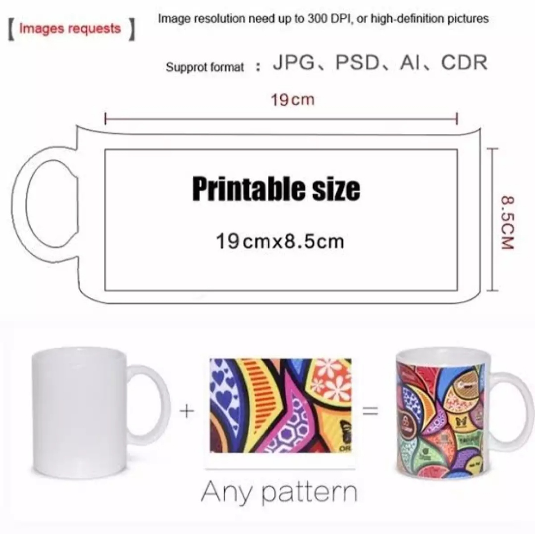 Picture of Customize Chaina Ceramic Mug Print With PHOTO.design, logo, or message printed on a high-quality ceramic mug White