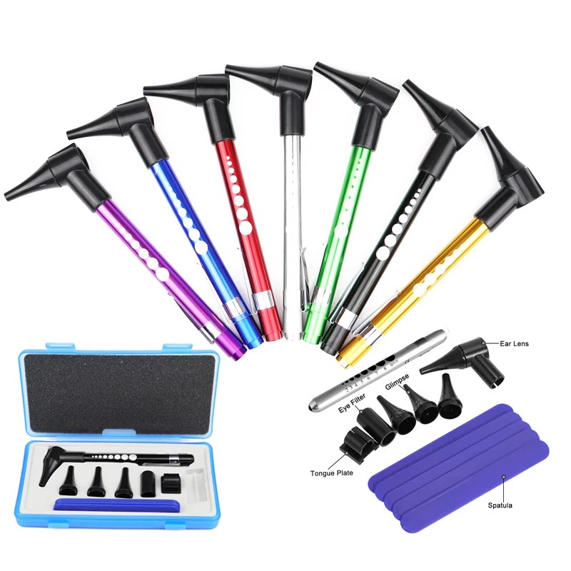 Picture of Ear Nose and Throat Medical Diagnostic Otoscope Ear Examination Kit with LED Lamp. 