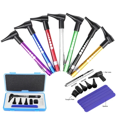 Picture of Ear Nose and Throat Medical Diagnostic Otoscope Ear Examination Kit with LED Lamp. 