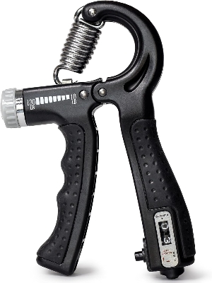 Picture of Sports Adjustable Hand Grip (10kg - 60kg) Strengthener with Counter for Men & Women for Gym Workout Hand Exercise Equipment to Use in Home for Forearm Exercise (Black) Stainless Steel Spring Multicolor
