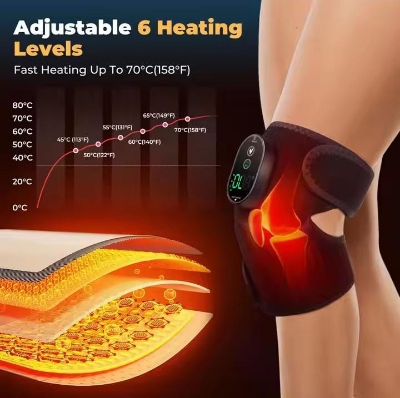 Picture of Cordless Knee Massager, Heated Knee Brace Wrap with Touch Screen Control, Adjustable Knee Shoulder Elbow Heating Pad, Heating Pad for Knee Elbow Shoulder Relax with Heat Multicolor