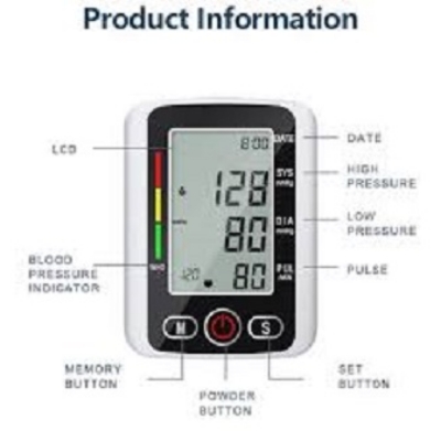 Picture of Electronic Black  digital blood pressure monitor sphygmomanometer Black