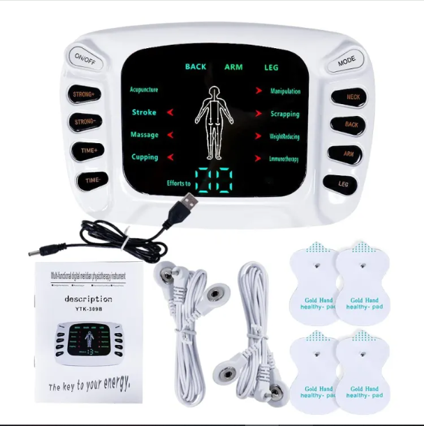 Picture of Electric Pulse Physiotherapy Massager Tens EMS Muscle Stimulator Acupuncture Therapy Body Massage Slimming Health Care Machine Multicolor