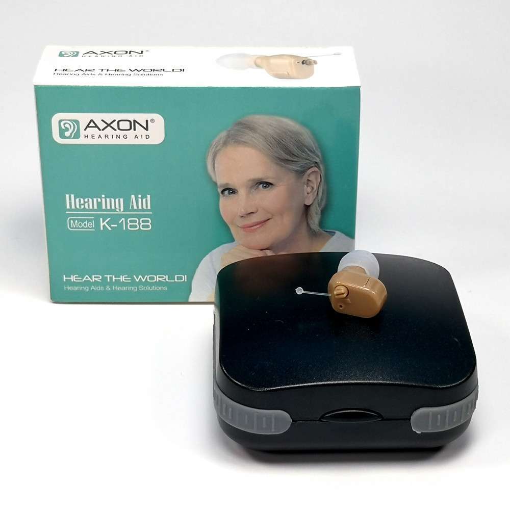 Picture of Axon K-188 Digital Hearing Aid Sound Voice Amplifier Adjustable Tone Mini Device Elderly Deaf Hear Clear Aid Ear Care Tools Brown