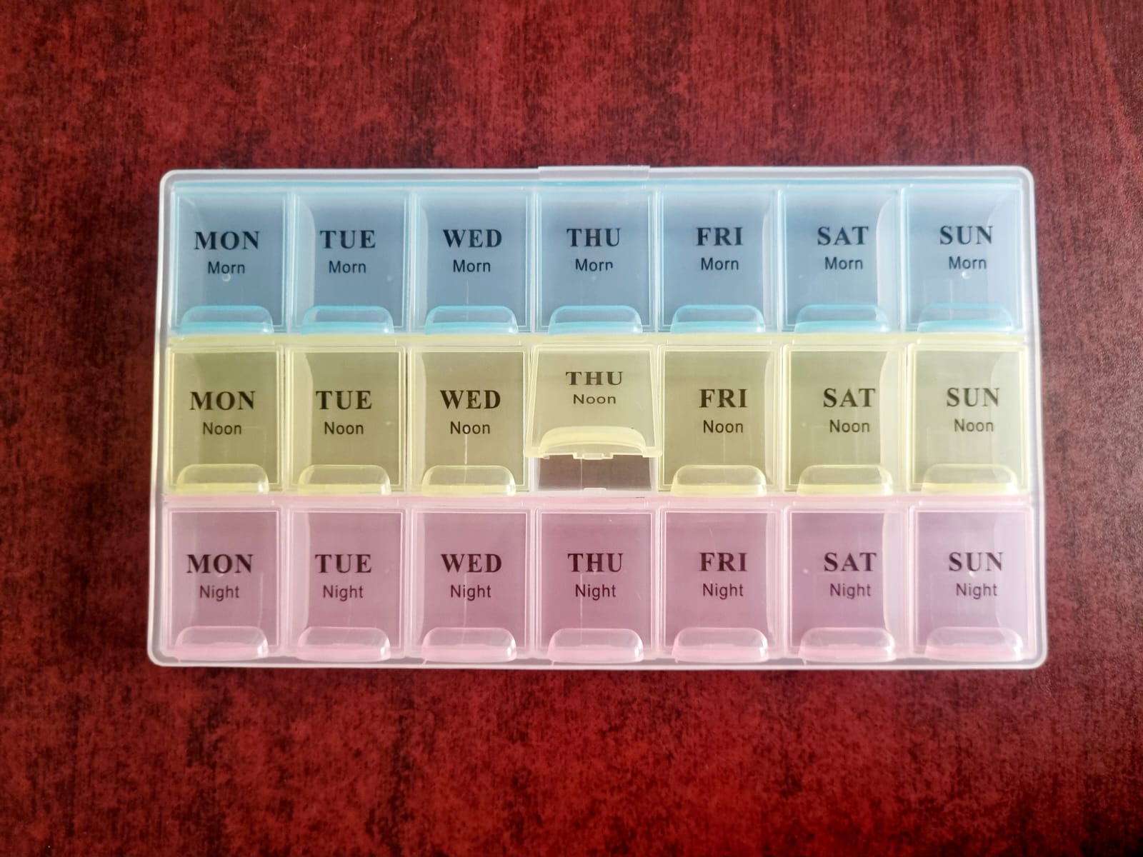 Picture of Weekly Pill Box (3 Compartments) 7 DAYS Storage Multicolor