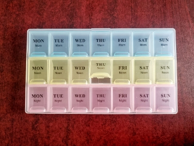 Picture of Weekly Pill Box (3 Compartments) 7 DAYS Storage Multicolor