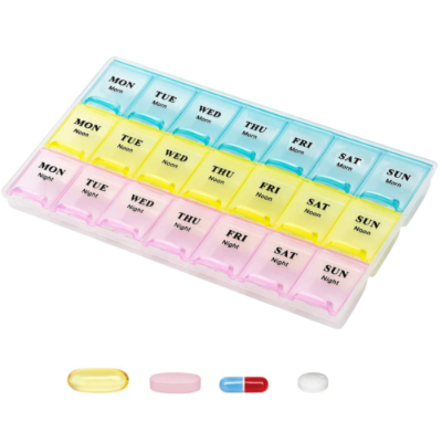 Picture of Weekly Pill Box (3 Compartments) 7 DAYS Storage Multicolor
