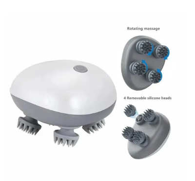 Picture of Rechargeable Electric Scalp Massager for Hair Growth & Stress Relief – Waterproof Head Massager with 4 Rotating Nodes – Deep Kneading Massage Brush for Men, Women & Pets Multicolor