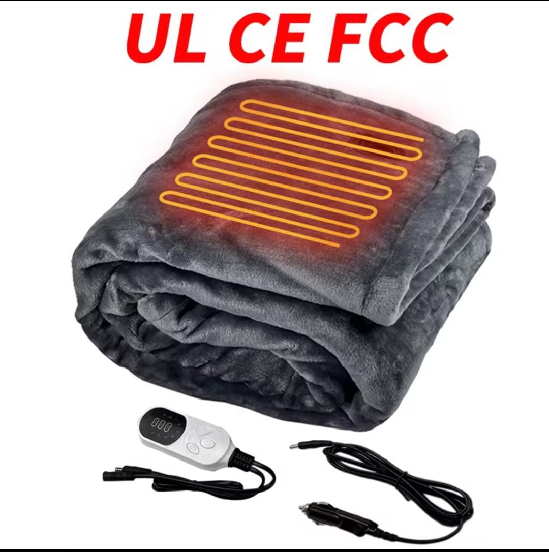 Picture of 9 Heating Levels Electric Heated Blanket flannel Heated Blanket Portable flannel Blanket Quickly Heated Cape Pad. 