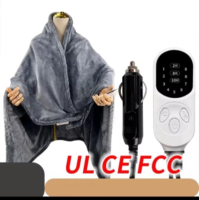 Picture of 9 Heating Levels Electric Heated Blanket flannel Heated Blanket Portable flannel Blanket Quickly Heated Cape Pad. 