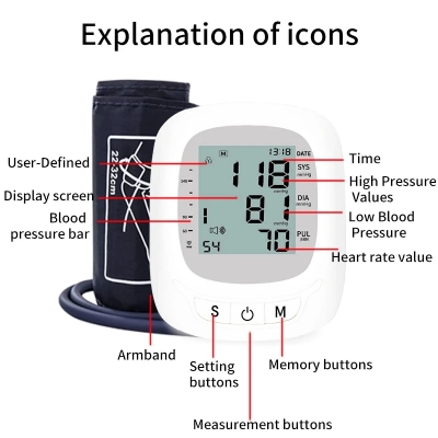 Picture of Blood Pressure Monitor Fully Automatic Digital Large Display And Adjustable Arm-Cuff Comes White