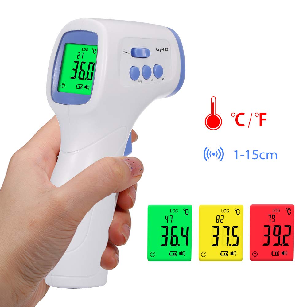 Picture of Infrared Digital Thermometer Temperature Gauge Object Non Contact Temperature Measurement Device 4 Setting Modes 99 Memories ℃ and ℉ White