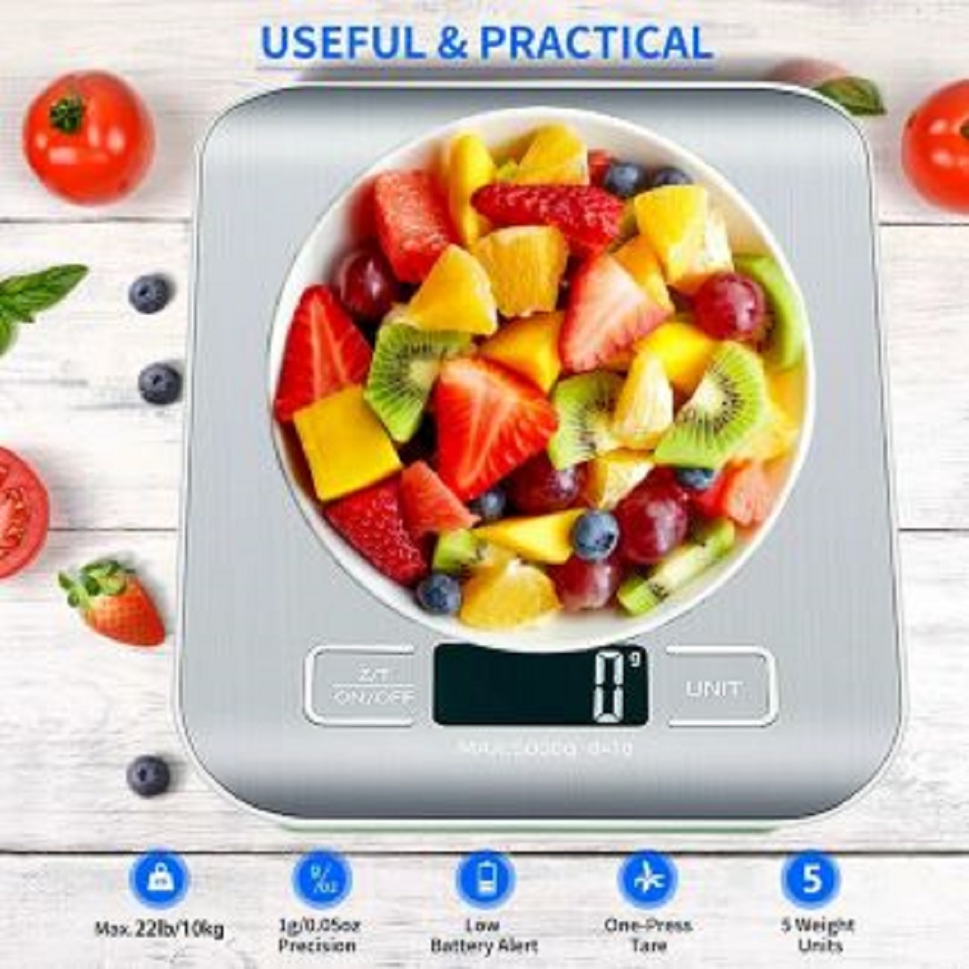 Picture of Gram Scale Digital Scale Digital Kitchen Scale Food Scale 5/10kg, Steel Stainless Electronic Balance Measuring Gs Scales For Cooking Baking Food Scale for Food Powder Medicine Gold Weed Silver