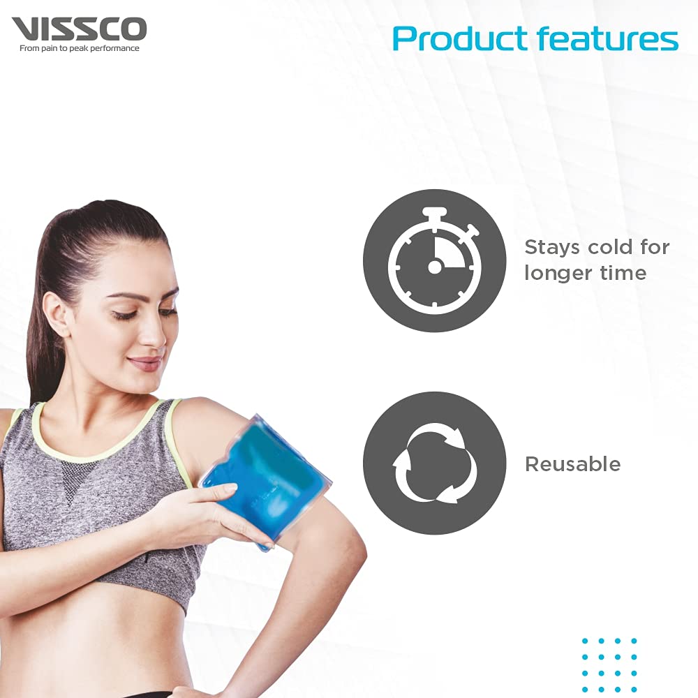 Picture of Vissco Icecool Gel Pack,Re-Freezable for Instant Shoulder Pain Relief & Swelling for Men & Women, Use it for Back & Shoulder Water Blue