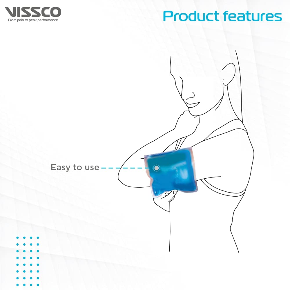 Picture of Vissco Icecool Gel Pack,Re-Freezable for Instant Shoulder Pain Relief & Swelling for Men & Women, Use it for Back & Shoulder Water Blue