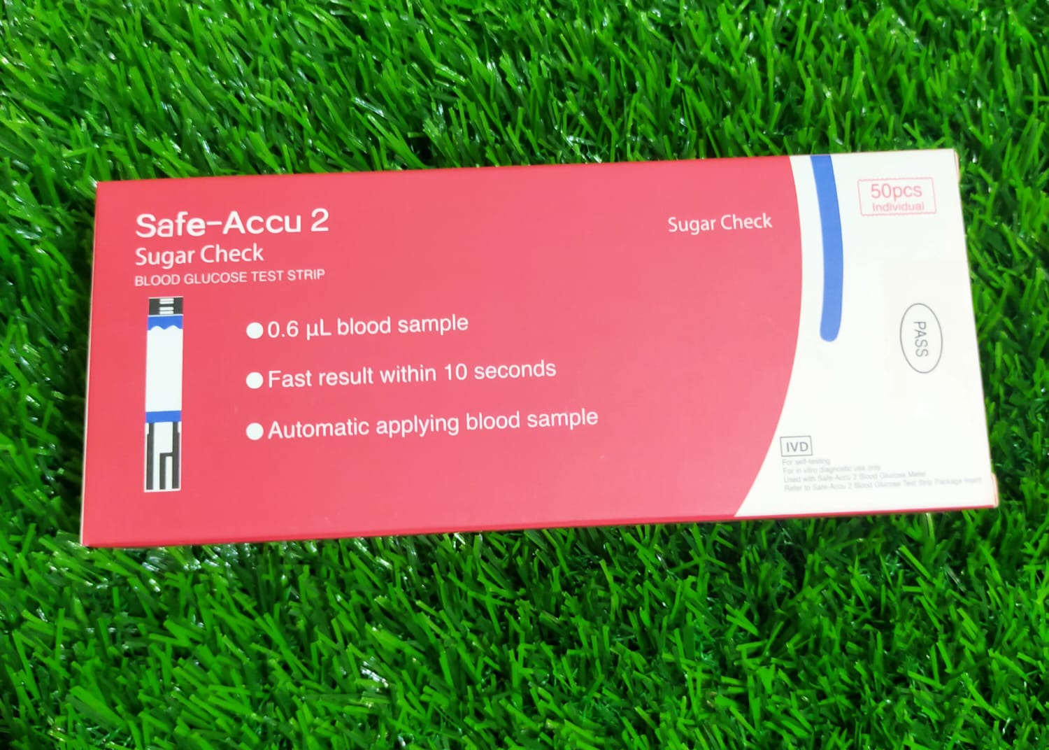 Picture of Blood Glucose Safe Accu 2 (Sinocare) Test Strips For Individual Pieces 50's 
