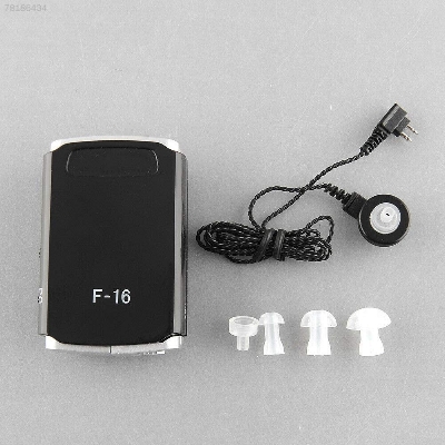 Picture of AA Super Axon F-16 Pocket Model Hearing AID Ear Machine with Superior Sound Quality Amplifier and Mini Adjustable Tone for Deaf People Suitable for upto 50% Hearing Loss  Black