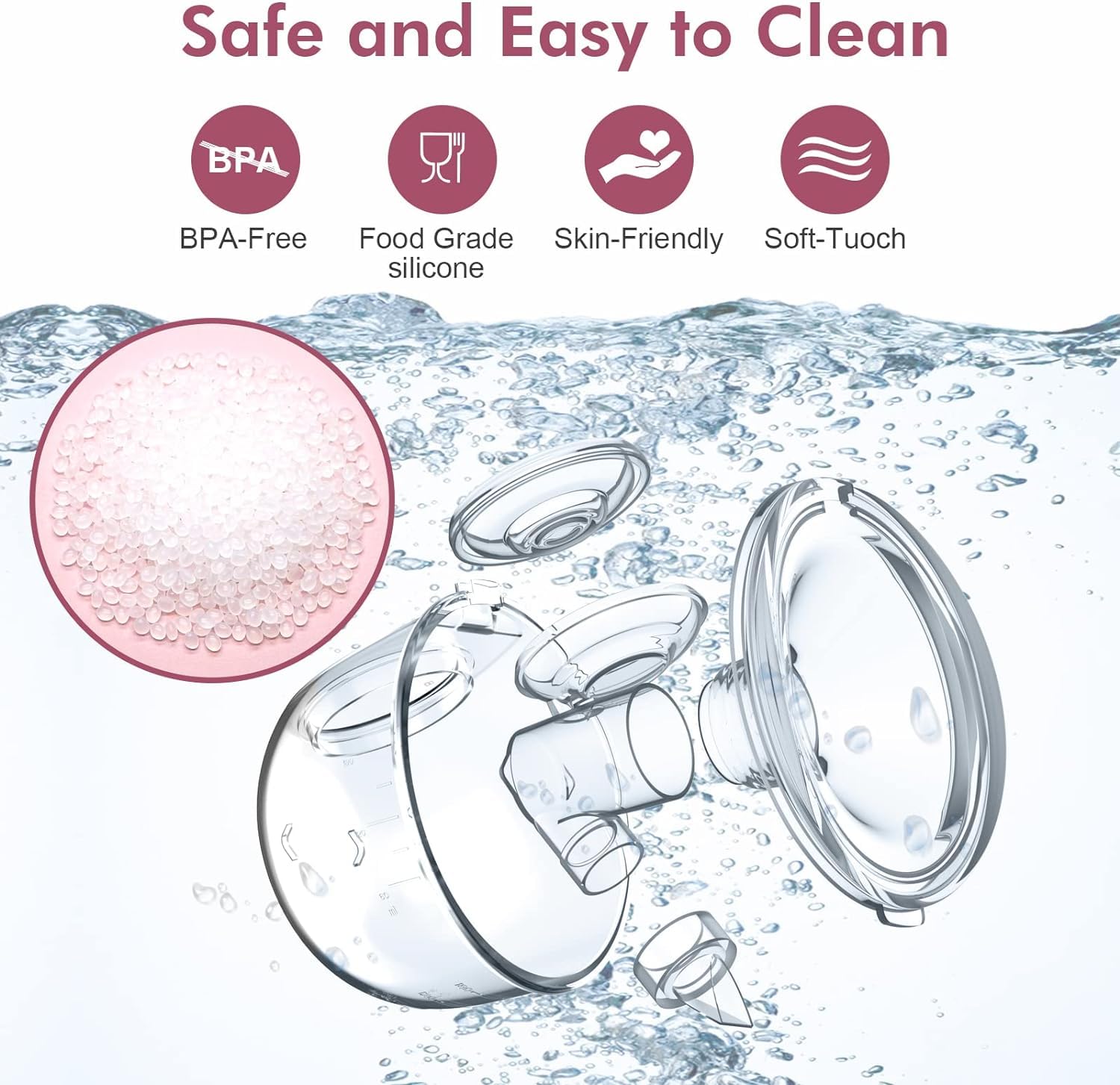 Picture of Breast Pump for Feeding Mothers, Breast Feeding Pump, Electric Breast Pump Automatic with 3 Modes & 9 Levels, Rechargeable Wearable Milk Pump for Breastfeeding 180ml, 24 mm Flange 1 Pack Multicolor