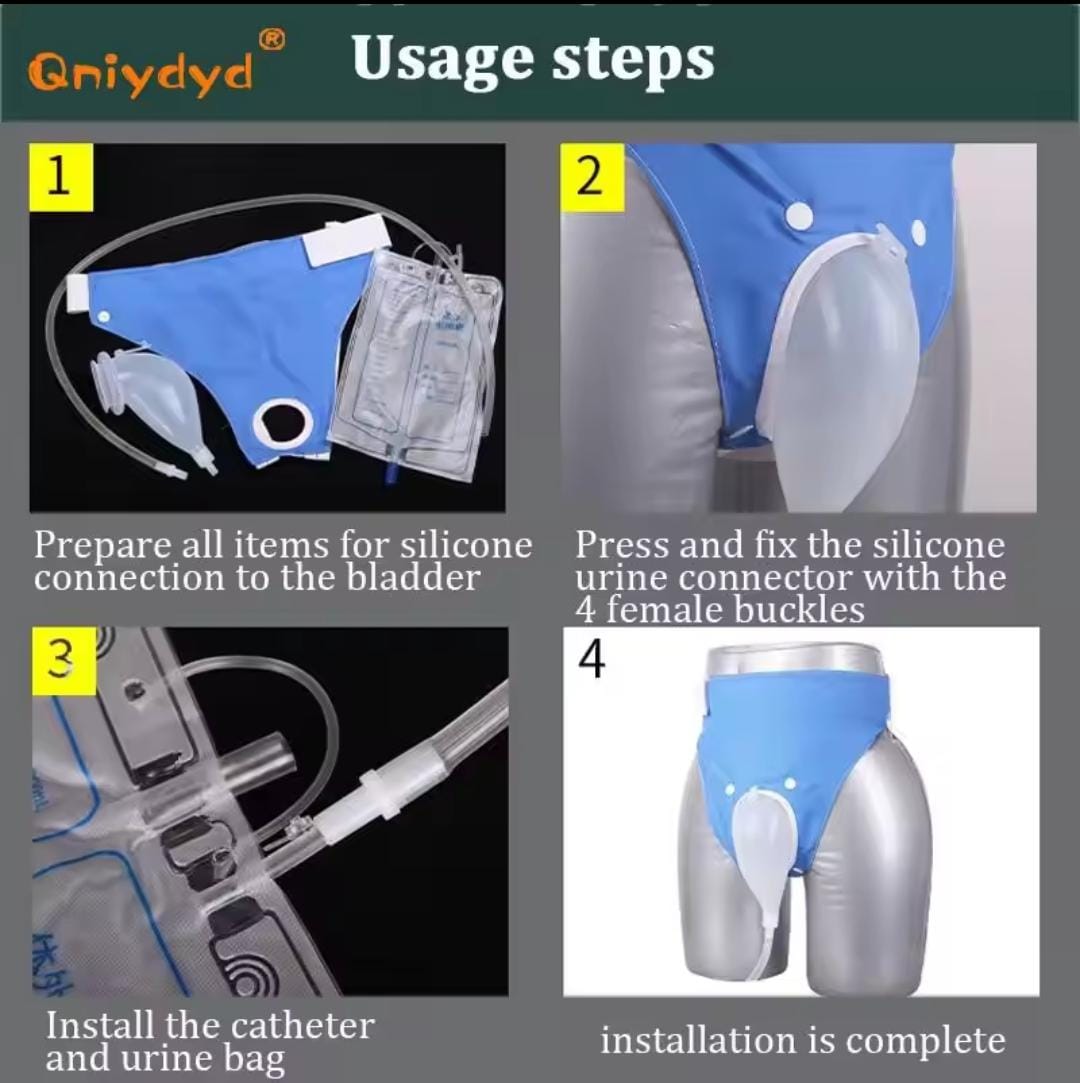 Picture of Portable Reusable Medical Incontinence Bag - Collecting Bag for Men and Women with Catheter Bag and Urinal 