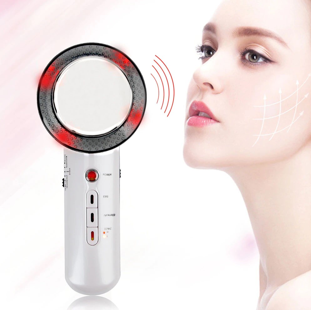 Picture of Face Reduction 3 in 1 EMS Infrared Ultrasonic body Massager Anti cellulite Fat Burner Weight Loss Infrared Slimming Machine White