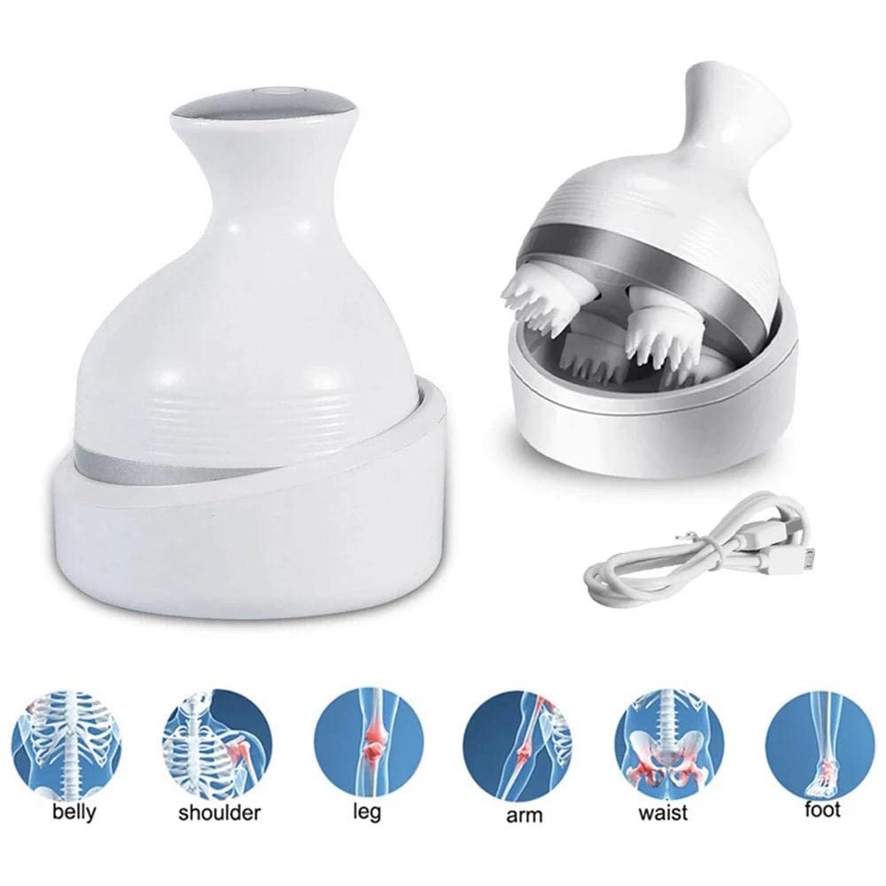 Picture of Electric Scalp Massager Hair Growth IPX7 Waterproof Hair Scalp Massager For Stress Relax and Full Body Pain Relief Massager White-Sky blue
