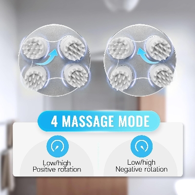 Picture of Electric Scalp Massager Hair Growth IPX7 Waterproof Hair Scalp Massager For Stress Relax and Full Body Pain Relief Massager White-Sky blue