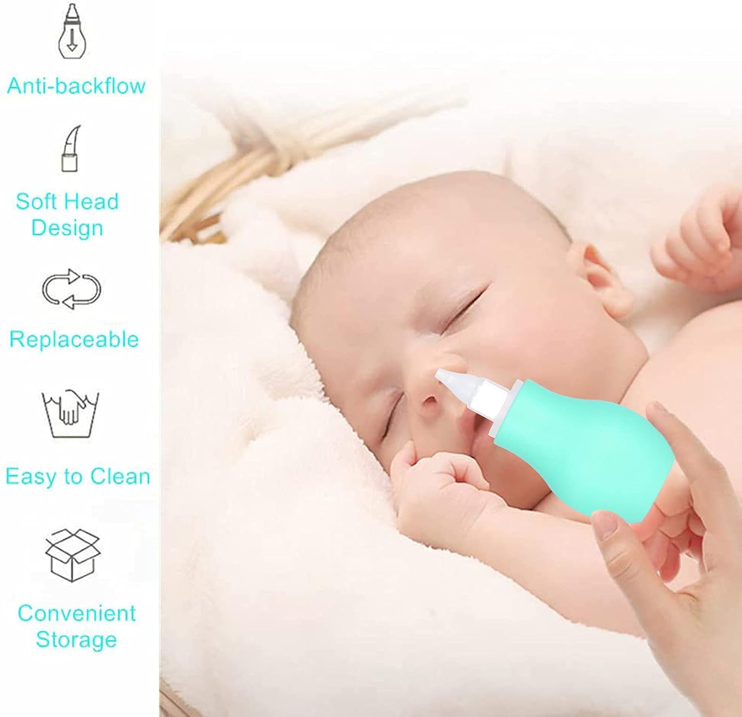 Picture of Baby Nose Care | Soft Silicone Nasal Cleaning Device for Newborns Multicolor