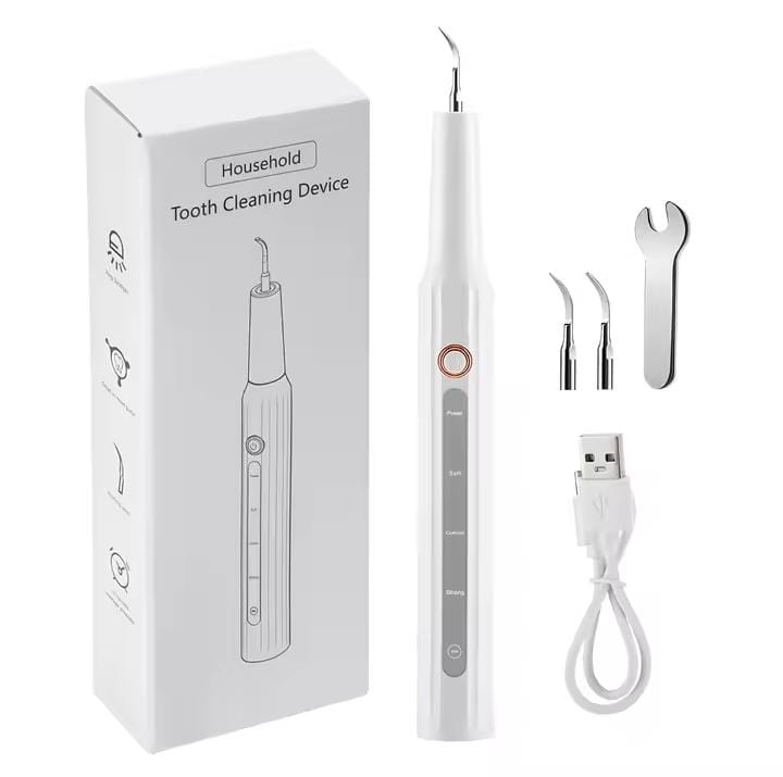 Picture of Plaque Remover for Teeth,Electric Teeth Cleaning Kit with LED Light, Sonic Tooth Cleaner Tartar Remover for Teeth with 3 Adjustable Modes and 2 Replacement Head  USB Rechargeable(White) 