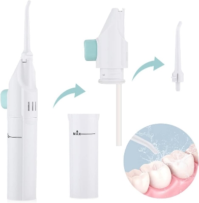 Picture of Oral Irrigator Cordless Water Teeth Cleaner Portable Water Dental Flosser Pick Teeth Pick for Teeth Cleaning White