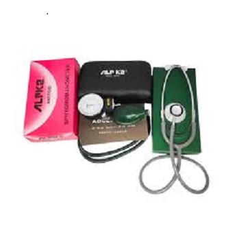 Picture of ALPK2 Japan Blood Pressure Monitor Aneroid Sphygmomanometer - Analog BP Machine Set With Stethoscope Green