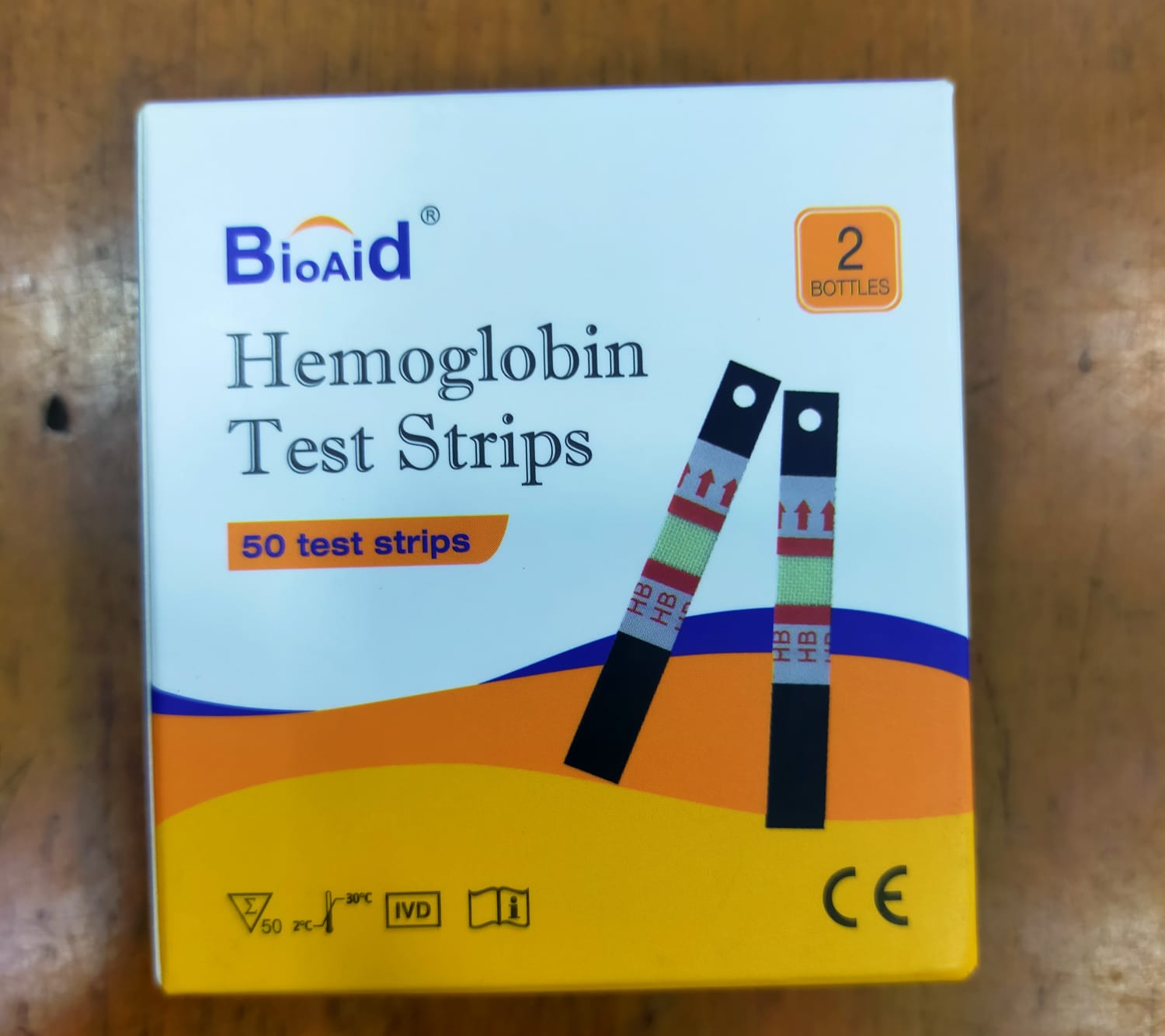 Picture of Bioaid medical Hemoglobin Test 50 strips 