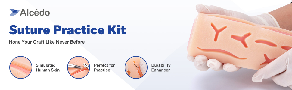 Picture of Reusable Surgical Medical Practice Traumatic Simulation Wounds Training Teaching Model Suture Kit Pad Silicone Fake Skin Suture Peanut