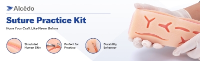 Picture of Reusable Surgical Medical Practice Traumatic Simulation Wounds Training Teaching Model Suture Kit Pad Silicone Fake Skin Suture Peanut