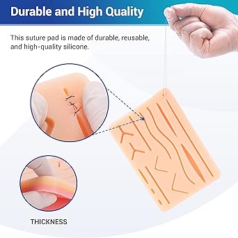 Picture of Reusable Surgical Medical Practice Traumatic Simulation Wounds Training Teaching Model Suture Kit Pad Silicone Fake Skin Suture Peanut