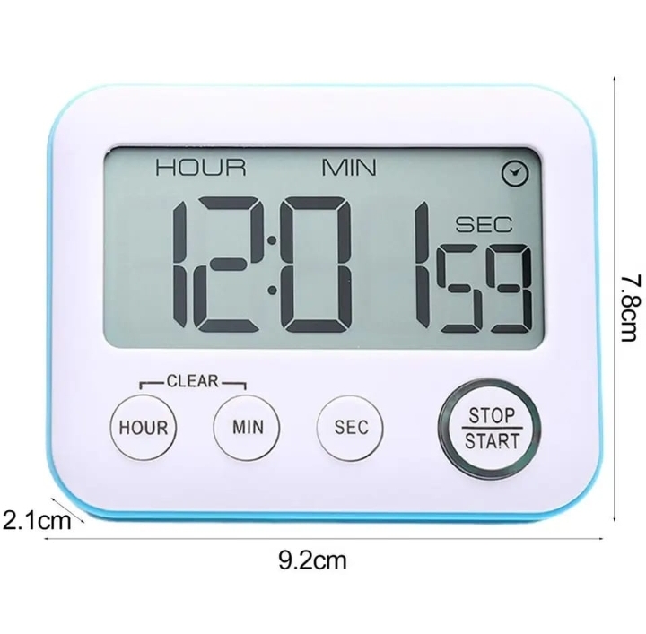 Picture of Digital Kitchen Countdown Timer: Teachers Classroom Counter Large LCD Loud Magnetic Clip Kids Simple Clock Mini Small Stopwatch Big Beeper Minute Hour Seconds Cooking Giant Multicolor