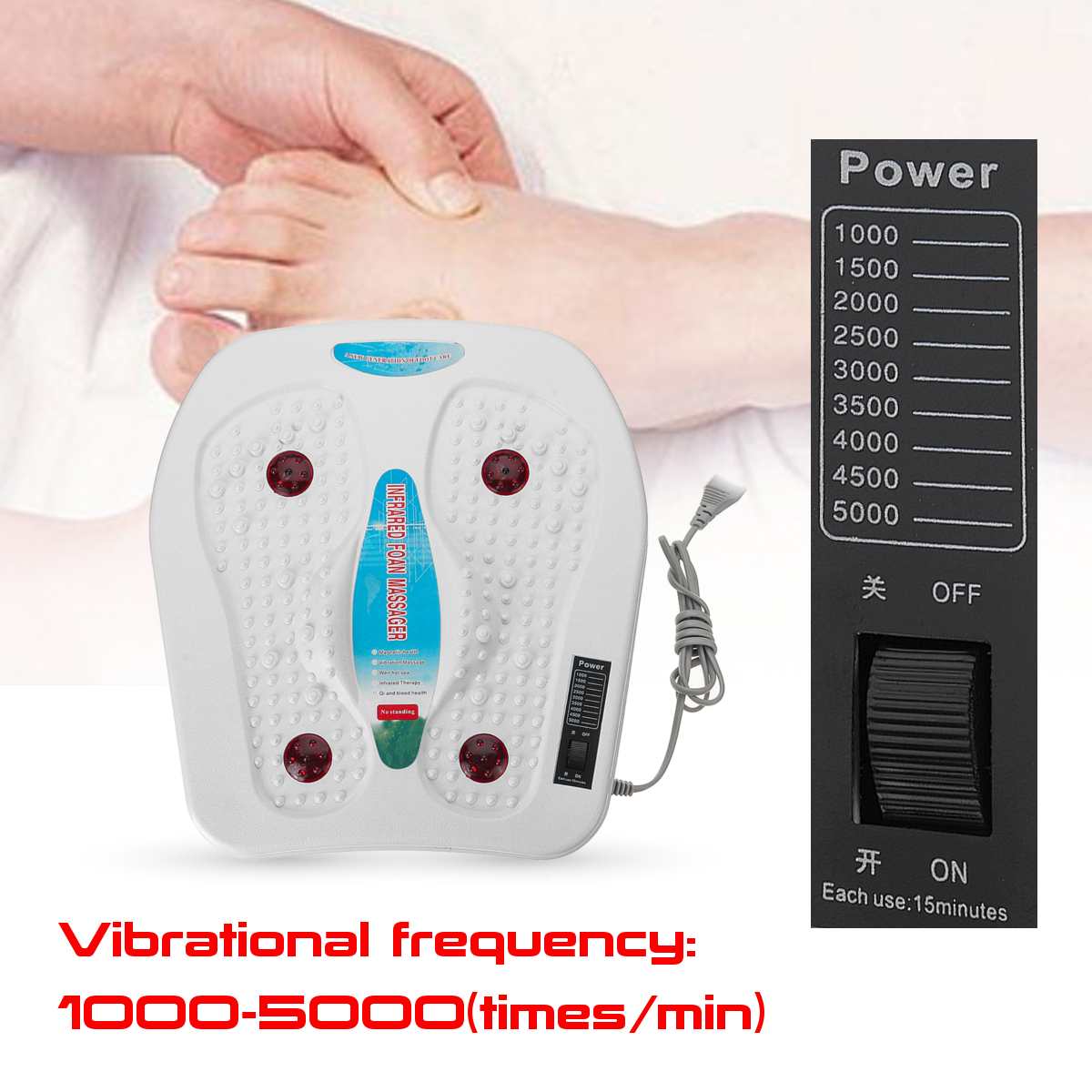 Picture of Infrared Reflexology Foot Care Tool Massage Electric Machine Automatic Roller Feet Care Massager Circulation Therapy Heater Spa 
