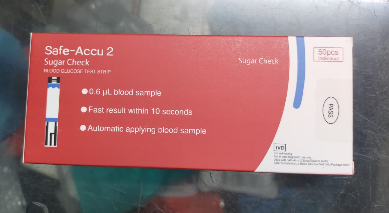 Picture of Safe-Accu 2 Blood Glucose Test Strips – 50 pcs 