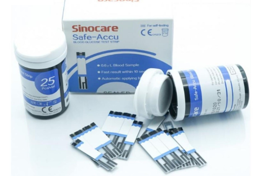 Picture of Sinocare Safe Accu Test Strips, Blood Glucose Sugar Test 25+25 = 50 Pcs Multicolor