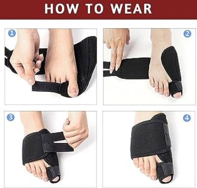 Picture of 1pcs Soft Bunion Corrector Toe Separator Splint Correction System Medical Device Hallux Valgus Foot Care Pedicure Orthotics Black