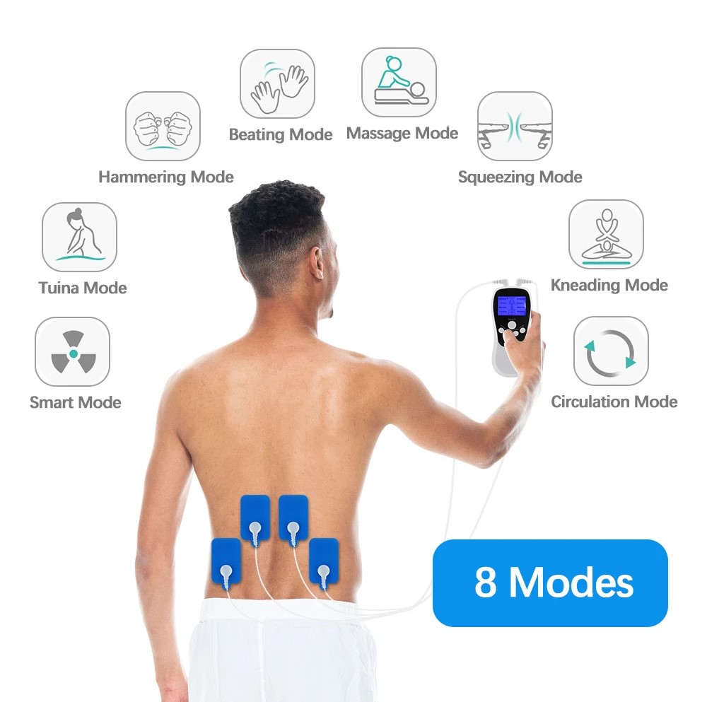 Picture of 8 Mode EMS Electric Herald Tens Machine Acupuncture Body Massage Digital Therapy Massager Muscle Stimulator Electrostimulator 