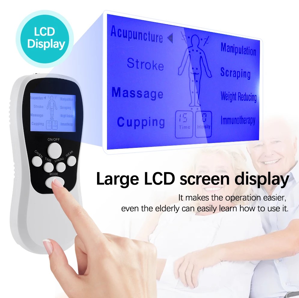 Picture of 8 Mode EMS Electric Herald Tens Machine Acupuncture Body Massage Digital Therapy Massager Muscle Stimulator Electrostimulator 