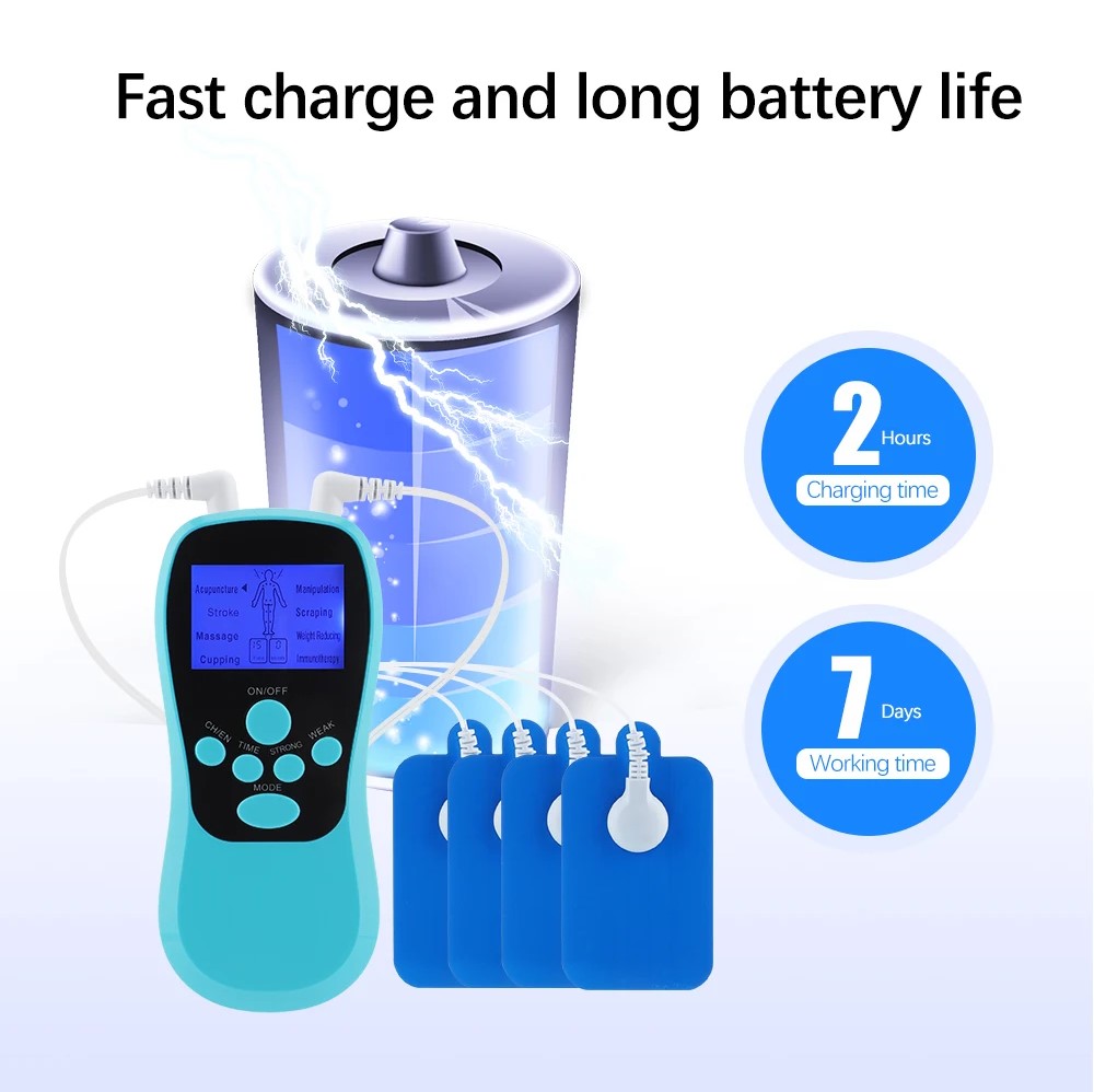 Picture of 8 Mode EMS Electric Herald Tens Machine Acupuncture Body Massage Digital Therapy Massager Muscle Stimulator Electrostimulator 