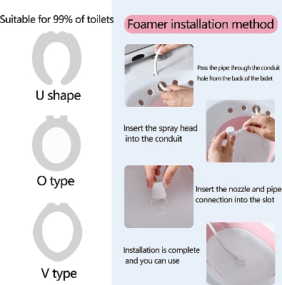 Picture of Sitz Bath, Sitz Bath for Hemorrhoids, Sitz Bath for Toilet Seat, Postpartum Care, Yoni Steam Seat for Women, Collapsible, Flusher Hose, Drain Holes, Wider Seating Area, Deeper Bowl Multicolor