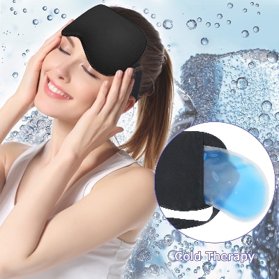 Picture of elvet Cooling Gel Relaxing Eye Sleep Mask For Dark Circles, Dry Eyes, Cooling Eyes, Pain Relief, Redness, Eye Patches, Sleeping Cool Pad Suitable For All Family Members Sleeping Mask Black