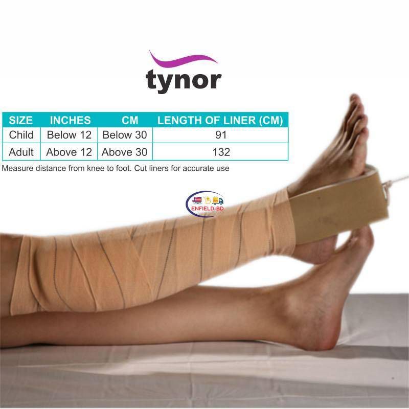 Picture of Tynor Skin traction set (Leg traction Adjustable pain relief) Brown