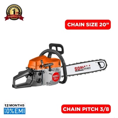 Picture of SONALI 2-Strokes Single Cylinder Petrol Chainsaw SPL CS5800, 20″ & 3/8