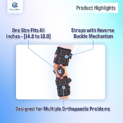 Picture of Samson Ajustable ROM Knee Brace for Multiple Orthopedic Problems - Useful for Tendon/Ligament Injuries, ACL or PCL Injuries, Osteoarthrits of Knee, 18.00 Inches / 46 CM (Size : Universal) Multicolor