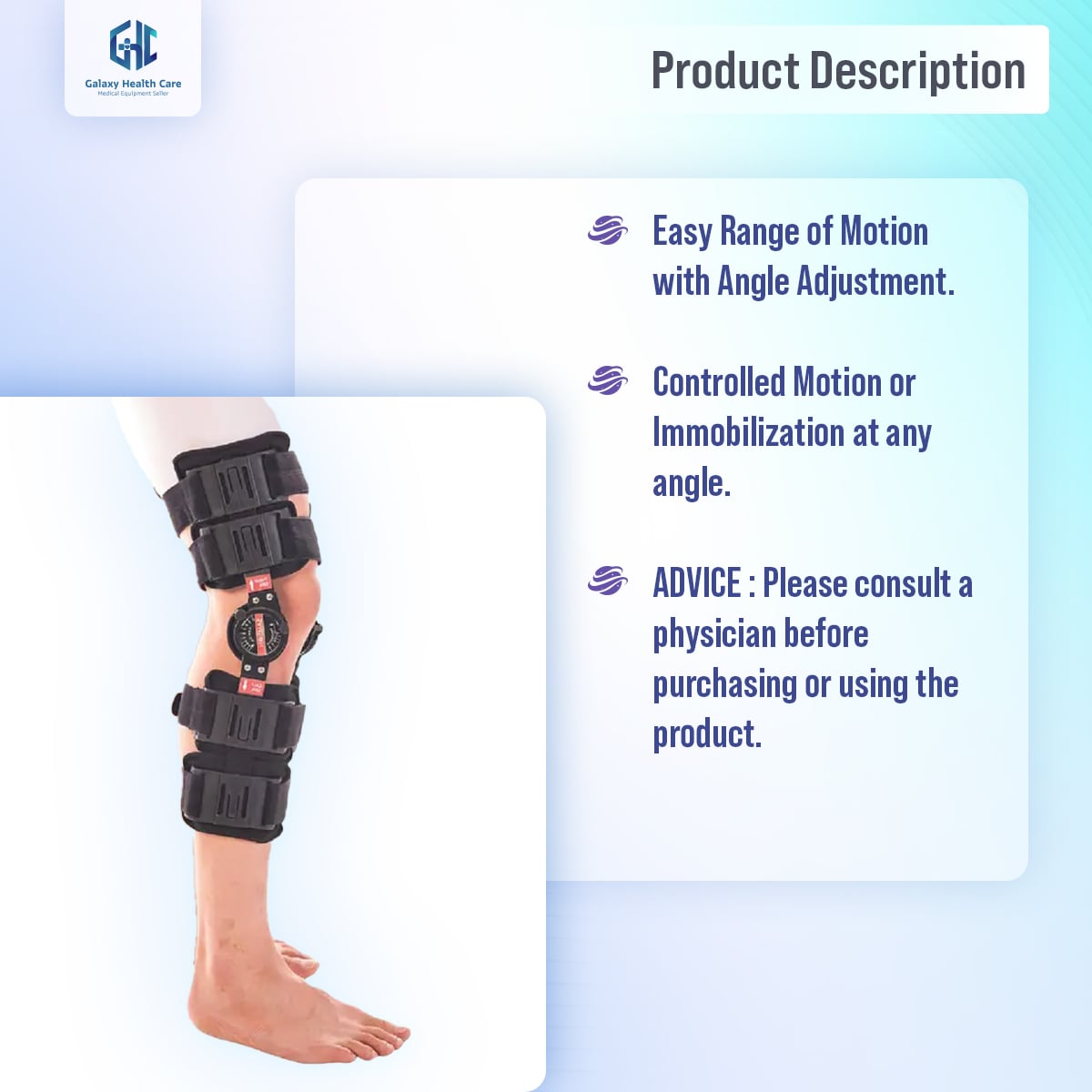 Picture of Samson Ajustable ROM Knee Brace for Multiple Orthopedic Problems - Useful for Tendon/Ligament Injuries, ACL or PCL Injuries, Osteoarthrits of Knee, 18.00 Inches / 46 CM (Size : Universal) Multicolor