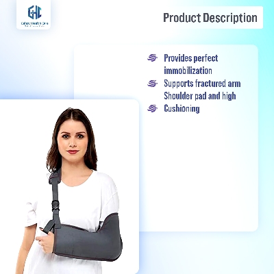 Picture of Taiba Arm Sling Pouch For Fracture Support For Arm Movement For Men & Women Immobilization Support for both hand Grey