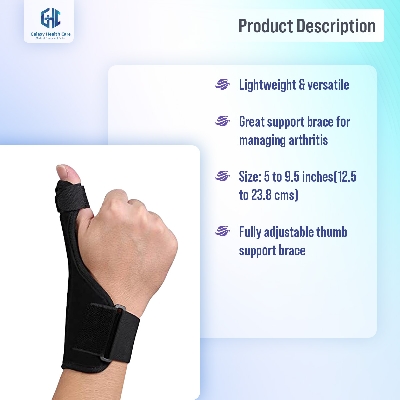 Picture of Thumb Brace Spica Splint Support - Neoprene Reversible Thumb Stabilizer for Pain, Sprains, Strains, Arthritis,Tendonitis, Carpal Tunnel & Trigger Thumb Immobilizer [Fits for both hands] 